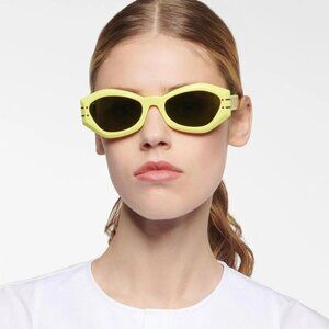 BRAND NEW Dior DIORSIGNATURE B1U 66C0 Yellow Green Women Butterfly Sunglasses